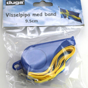 Visselpipa stor med band plast blå 9,5cm
