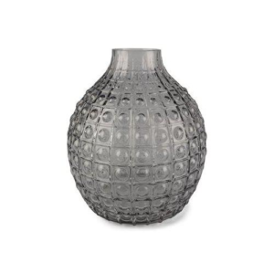 Vas Glas Bubblig rund Grå  15x24,5 cm