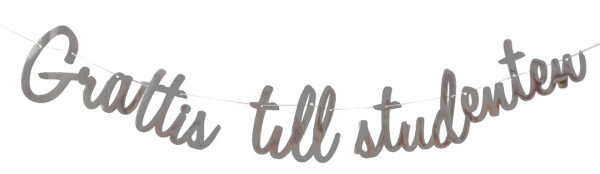 Banner "GRATTIS TILL STUDENTEN" silver  1x4 m