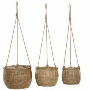 Ampel Bambu Plastliner Set om 3