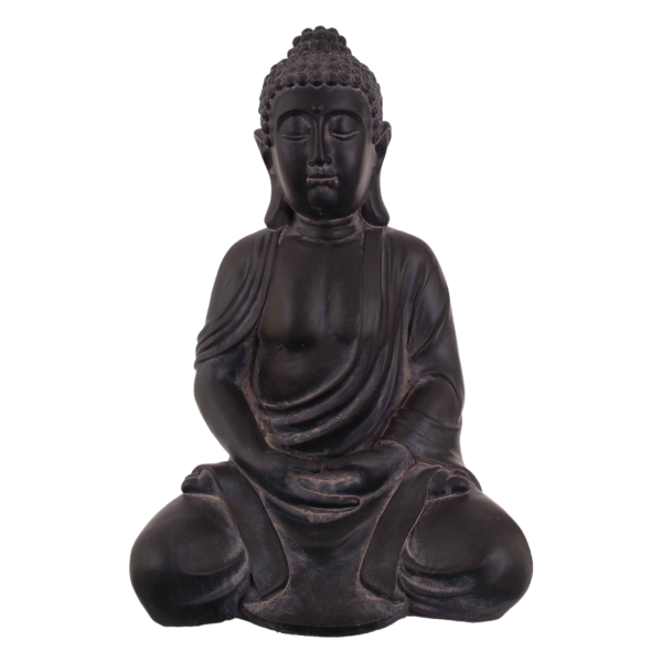 Buddha Sittande Svart