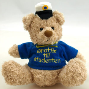 Nalle student "Grattis till studenten" sittande höjd 17 cm