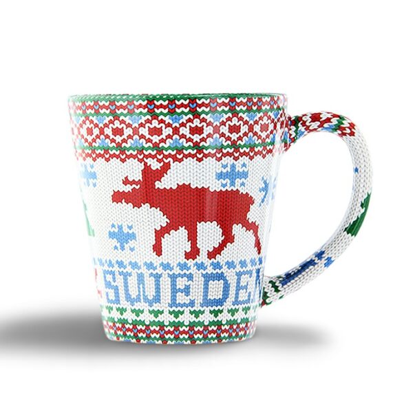 Mugg Sweden Älg stickad design