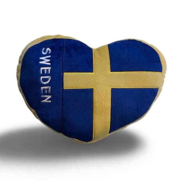 Kudde Hjärta med Svensk Flagga