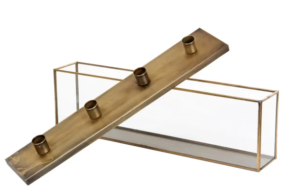 Advents Ljusstake i Metall med Glasbox - Bild 2